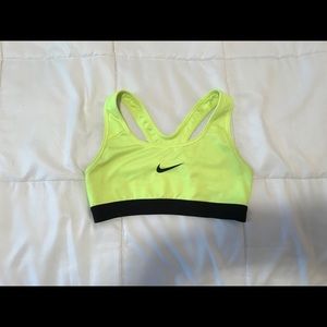 Yellow Nike Sports Bra, Size XS.